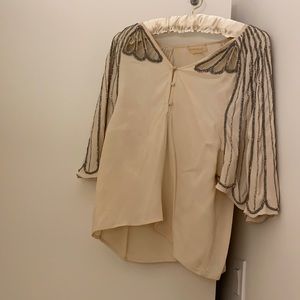 Long sleeve fancy top with crystal embellishments